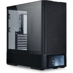 Lian Li LANCOOL 207 Digital ATX Mid-Tower PC Case w/Integrated LCD Screen, Mesh-Centric Panels w/ 2 x 140x40x30mm PWM Fans, 2x 140mm Fans Pre-Installed, Side or Rear-Mount PSU - Black