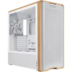 Lian Li LANCOOL 217 ATX Mid-Tower PC Case, Genuine Walnut Wood, 5x Pre-Installed PWM Fans 2x170mm, 2x120mm & 1x140mm, Flexible PSU & Cable Installation - White