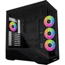 Lian Li Vector V100RX ATX Mid-Tower PC Case, 4x 120mm ARGB PWM Fans Pre-Installed, LED RGB Strip, Display Platform with Tempered Glass, Support 420mm GPUs, 360mm Radiator, Optimized Airflow - Black
