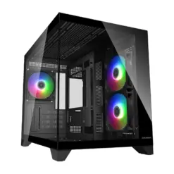 COUGAR FV150 MINI RGB Micro-ATX Mini Tower PC Case, Black - 3x Pre-installed Fans