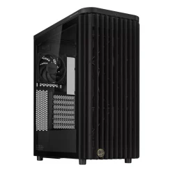 ASUS ProArt PA401 Wood Edition ATX Mid-Tower Gaming Case, Tempered Glass Panel, 2x 160mm/1x 120mm Pre-installed Fans - Black