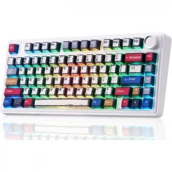 AULA F75 Wireless Mechanical Keyboard, 75% Gasket Hot Swappable Custom Keyboard - Comic - LEOBOG Reaper Switch