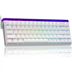 AULA HERO 68 HE Wired Mechanical Keyboard, 8K Polling Rate/128k Scanning Rate, 68% Gasket Hall Effect Hot Swappable Custom Keyboard - White - Meteor Magnetic Switch