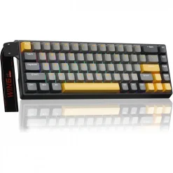 AULA WIN68 HE Max Wired Mechanical Keyboard, 8K Polling Rate, 68% Gasket Hall Effect Hot Swappable Custom Keyboard - Grey & Yellow - Wing Chun Magnetic Switch