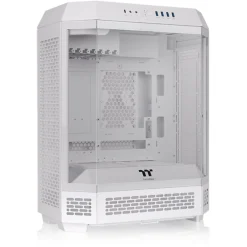 Thermaltake The Tower 600 ATX Mid-Tower PC Gaming Case, 2x Pre-installed CT140 Fans, Without LCD Screen - Snow