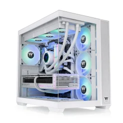 Thermaltake View 380 TG ARGB ATX Mid-Tower PC Gaming Case, 4x Pre-installed ARGB Lite Fans - Snow