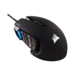Corsair Scimitar RGB Elite, MOBA/MMO Gaming Mouse, Black, Backlit RGB LED, 18000 DPI, Optical