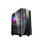 Gamemax Typhoon COC Black USB3.0 Tempered Glass ATX Mid Tower Gaming Computer Case w/ RGB Strip x Front and 1 x ARGB LED Fan x Rear (Pre-Installed)