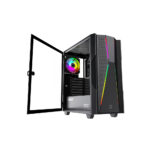 Gamemax Typhoon COC Black USB3.0 Tempered Glass ATX Mid Tower Gaming Computer Case w/ RGB Strip x Front and 1 x ARGB LED Fan x Rear (Pre-Installed) - Image 3