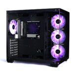 EASE EC124B Tempered Glass Gaming Case-Black - 4 ARGB Fans Pre-Installed - Image 5