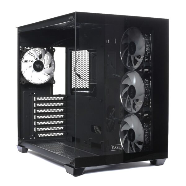 EASE EC124B Tempered Glass Gaming Case-Black - 4 ARGB Fans Pre-Installed