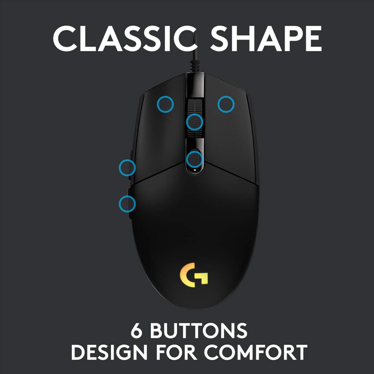 Logitech G102 LightSync Gaming Mouse - Classic Black - Image 3