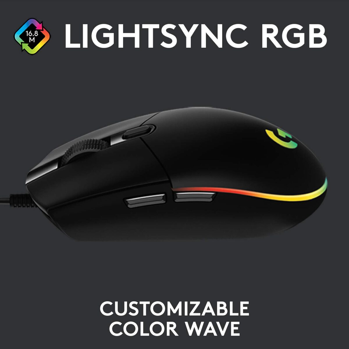 Logitech G102 LightSync Gaming Mouse - Classic Black - Image 2