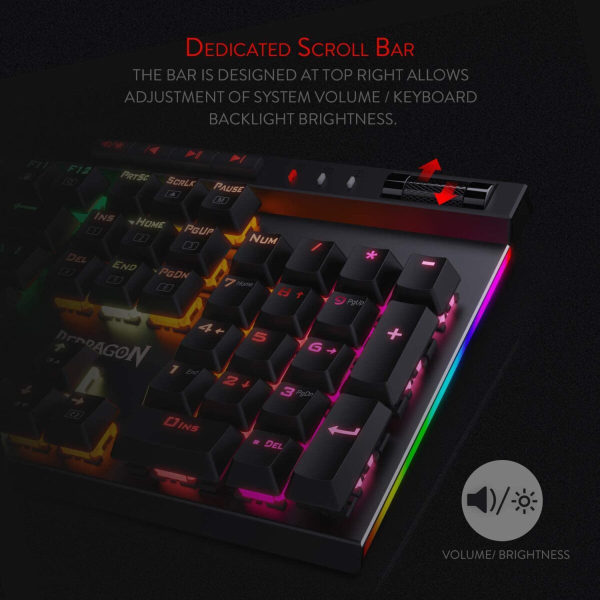 Redragon K580 VATA RGB LED Backlit Mechanical Gaming Keyboard - Blue Switches - Image 2