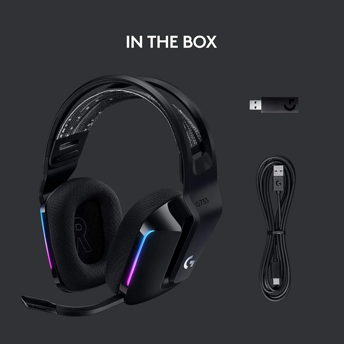 Logitech G733 Lightspeed Wireless Gaming Headset - Black - Image 6