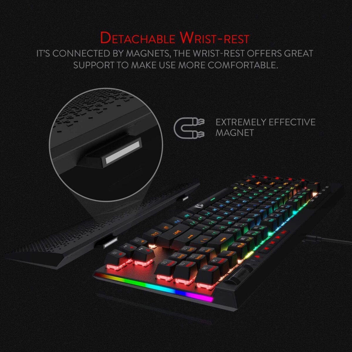 Redragon K587-PRO 87 Keys Compact RGB TKL Mechanical Gaming Keyboard - Red Switches - Image 4