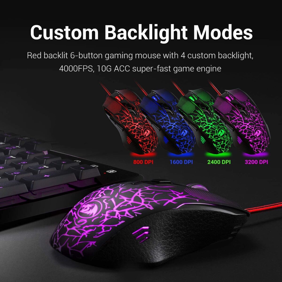 Redragon S107 Gaming Keyboard, Mouse and Mat (3 in 1 combo) - Image 6