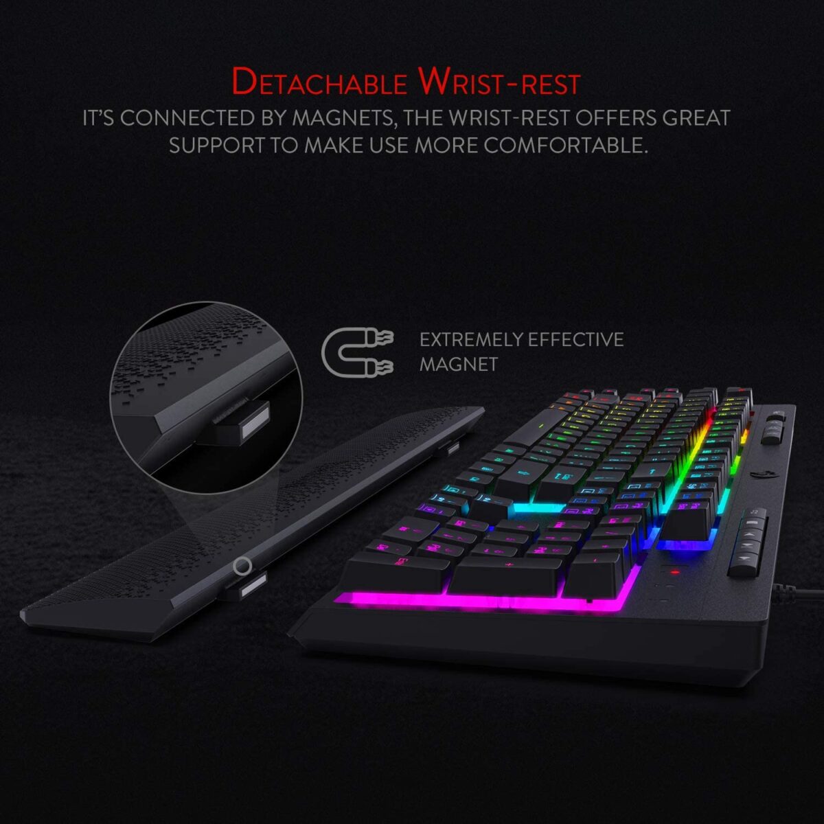 Redragon K512 Shiva RGB Backlit Membrane Gaming Keyboard - Image 3