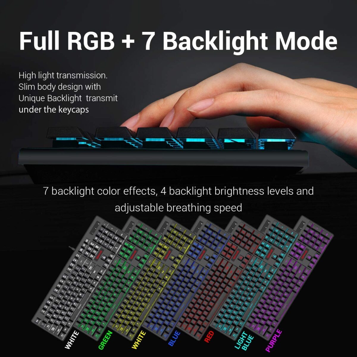 Redragon S107 Gaming Keyboard, Mouse and Mat (3 in 1 combo) - Image 3