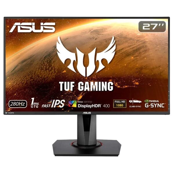 ASUS TUF Gaming VG279QM 27in HDR Monitor, 1080P Full HD (1920 x 1080) Fast IPS, 280Hz, G-SYNC Compatible, 1ms