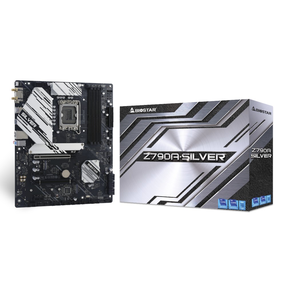 Biostar-Z790-A-Silver-12-13th-Gen-Intel-Motherboard.jpg Biostar Z790-A Silver 12/13th Gen Intel Motherboard - Image 1