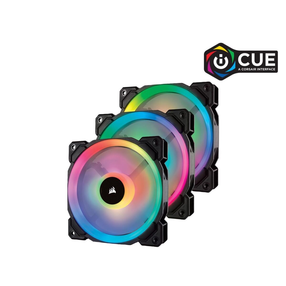 Corsair LL120 RGB 120mm Dual Light Loop RGB LED PWM Fan 3 Fan Pack with Lighting Node PRO - Image 2