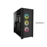Corsair iCUE 5000X RGB Tempered Glass Mid-Tower ATX PC Smart Case - Black - Image 2