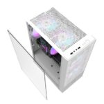 darkFlash A290 TEMPERED GLASS ATX CASE - White - 3x ARGB Fans Pre-Installed - Image 3
