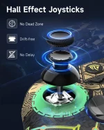 EasySMX X15 RGB Wireless Controller Gamepad with Hall Joysticks/Triggers, 2.4GHz/Wired/Bluetooth, Adjustable Vibration, Anti-Drift, Macro Programming, PC/Android/Steam/Switch/IOS Compatible - Zelda - Image 2