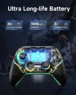 EasySMX X15 RGB Wireless Controller Gamepad with Hall Joysticks/Triggers, 2.4GHz/Wired/Bluetooth, Adjustable Vibration, Anti-Drift, Macro Programming, PC/Android/Steam/Switch/IOS Compatible - Zelda - Image 5