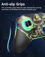 EasySMX X15 RGB Wireless Controller Gamepad with Hall Joysticks/Triggers, 2.4GHz/Wired/Bluetooth, Adjustable Vibration, Anti-Drift, Macro Programming, PC/Android/Steam/Switch/IOS Compatible - Zelda - Image 8