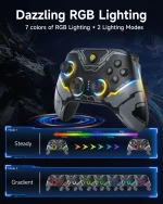 EasySMX X15 RGB Wireless Controller Gamepad with Hall Joysticks/Triggers, 2.4GHz/Wired/Bluetooth, Adjustable Vibration, Anti-Drift, Macro Programming, PC/Android/Steam/Switch/IOS Compatible - Mecha - Image 2