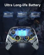 EasySMX X15 RGB Wireless Controller Gamepad with Hall Joysticks/Triggers, 2.4GHz/Wired/Bluetooth, Adjustable Vibration, Anti-Drift, Macro Programming, PC/Android/Steam/Switch/IOS Compatible - Mecha - Image 7