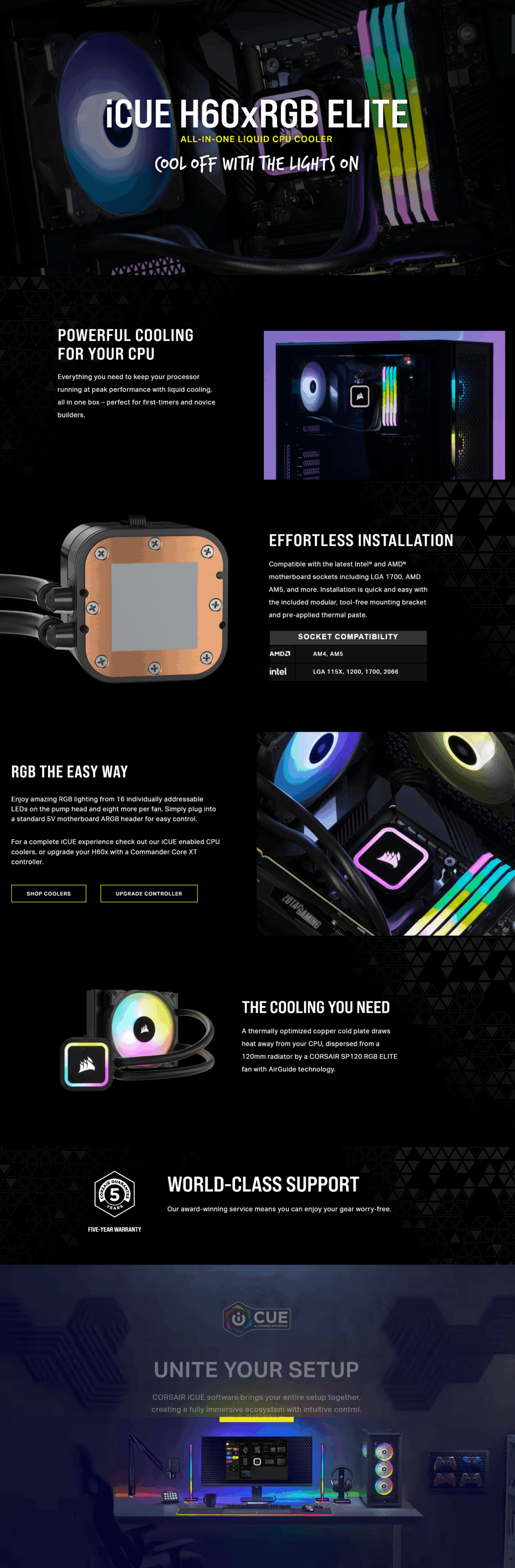 Corsair iCUE H60x RGB ELITE Liquid 120mm CPU Cooler - Image 5