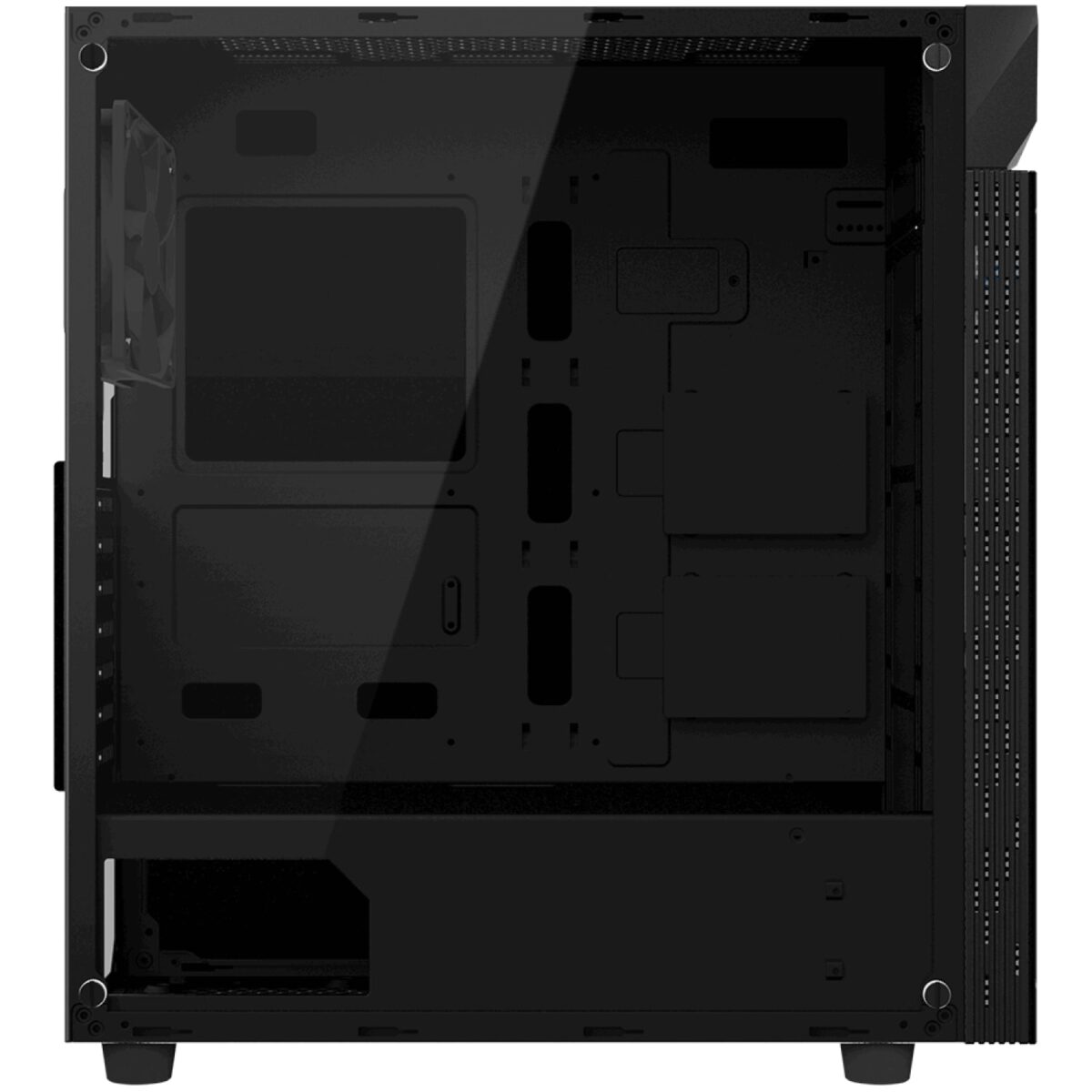 GIGABYTE C200G ATX Tinted Tempered Glass Gaming Case with PSU Shroud Design - Image 2