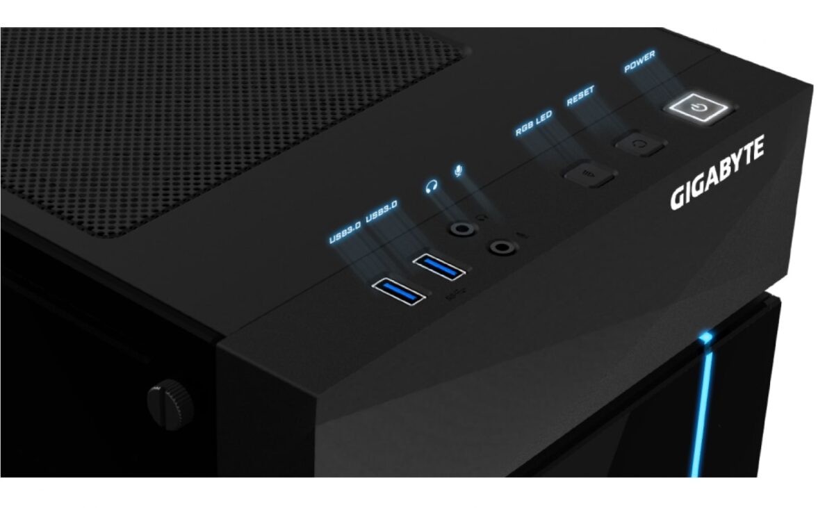 GIGABYTE C200G ATX Tinted Tempered Glass Gaming Case with PSU Shroud Design - Image 4