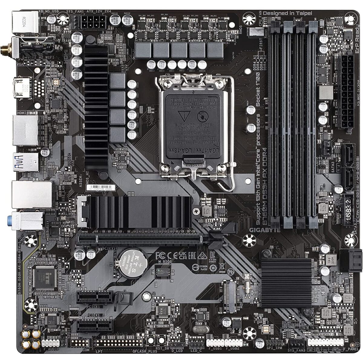 GIGABYTE B760M DS3H AX DDR4 (rev. 1.x) 13th and 12th Gen LGA 1700 Intel Motherboard - Image 3