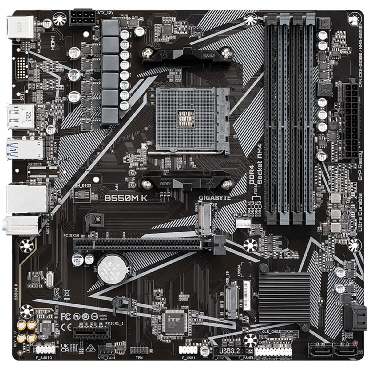 GIGABYTE B550M K AMD AM4 microATX Motherboard - Image 2