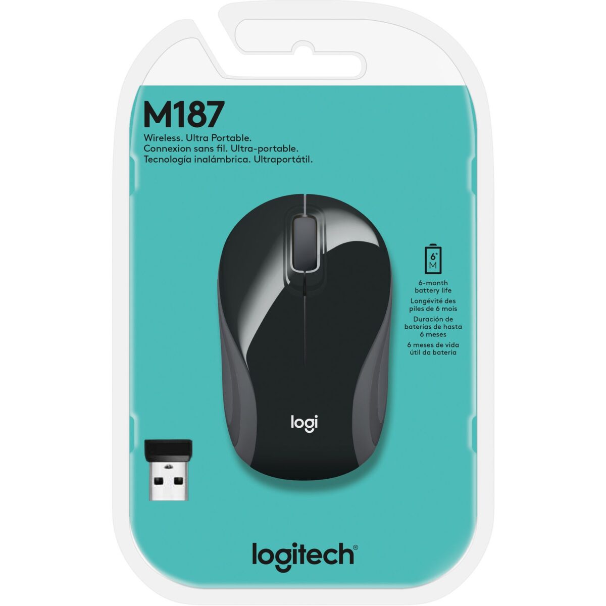 Logitech M187 Wireless Ultra Portable Mouse - Black - Image 5