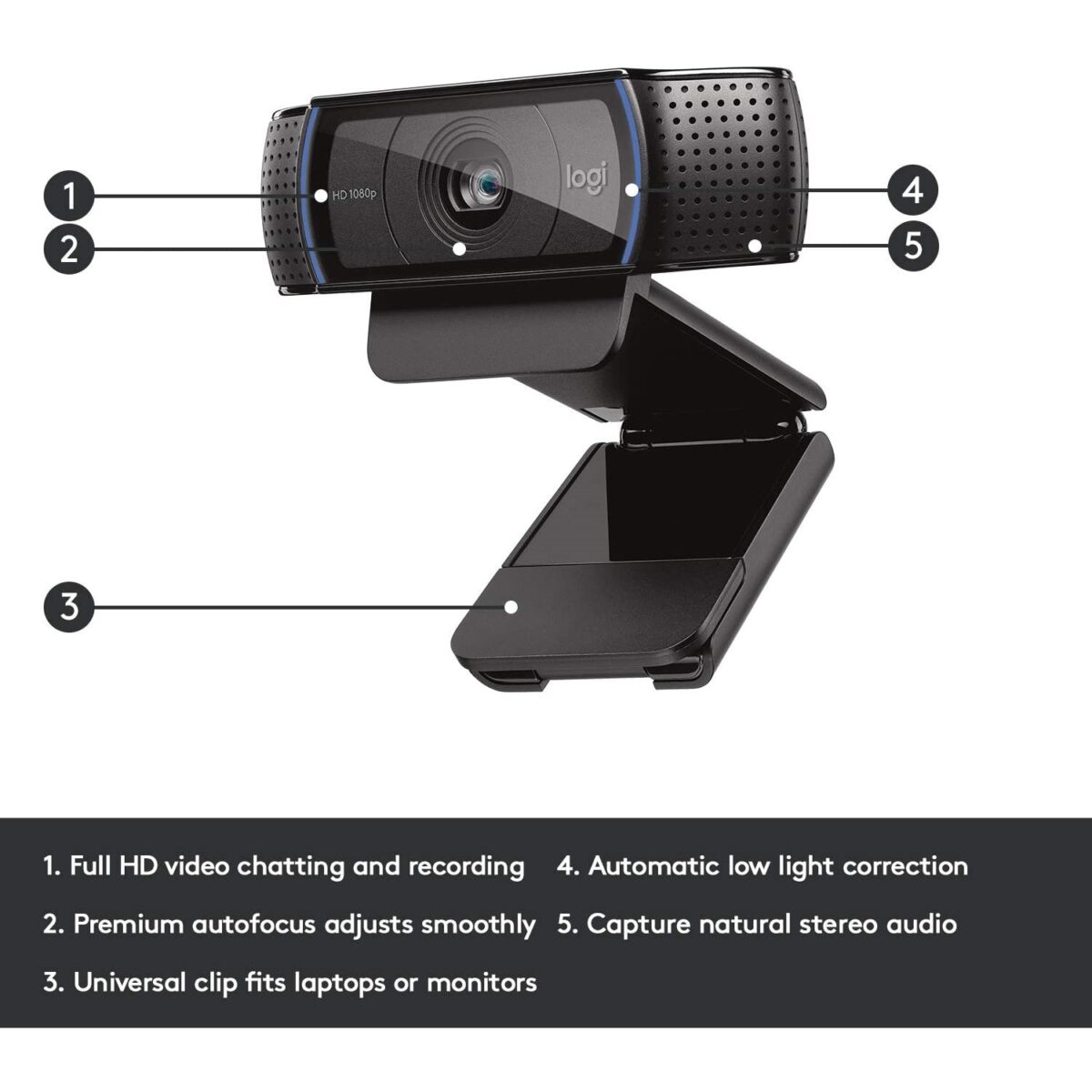 Logitech C920 Pro Full HD 1080p Webcam - Image 4