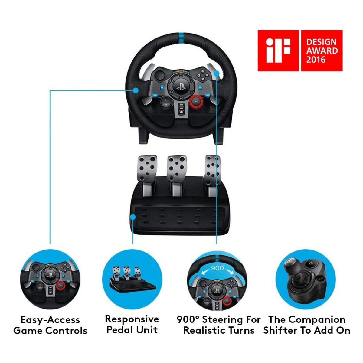 Logitech G29 Driving Force Racing Wheel for PlayStation 4, PlayStation 5 & PC - Image 5