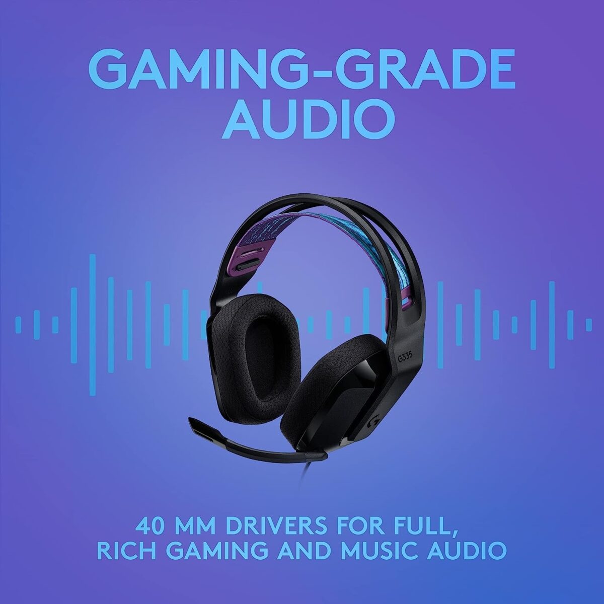 Logitech G335 Wired Gaming Headset - Black - Image 9