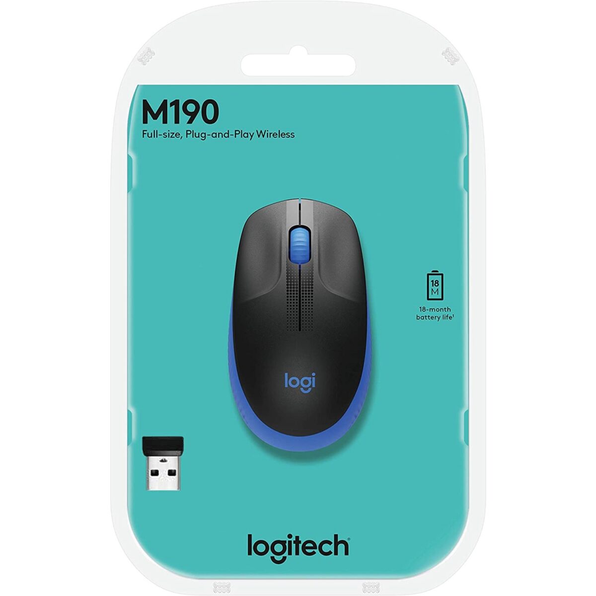 Logitech M190 Full Size Wireless Mouse - Blue - Image 6