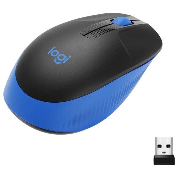 Logitech M190 Full Size Wireless Mouse - Blue