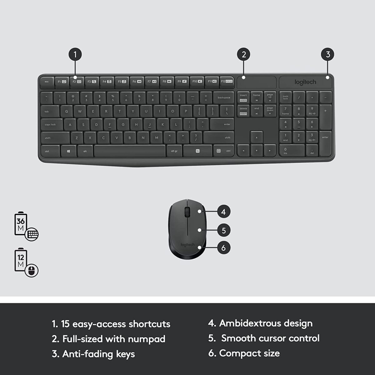 Logitech MK235 Wireless Keyboard and Mouse Combo - Image 6