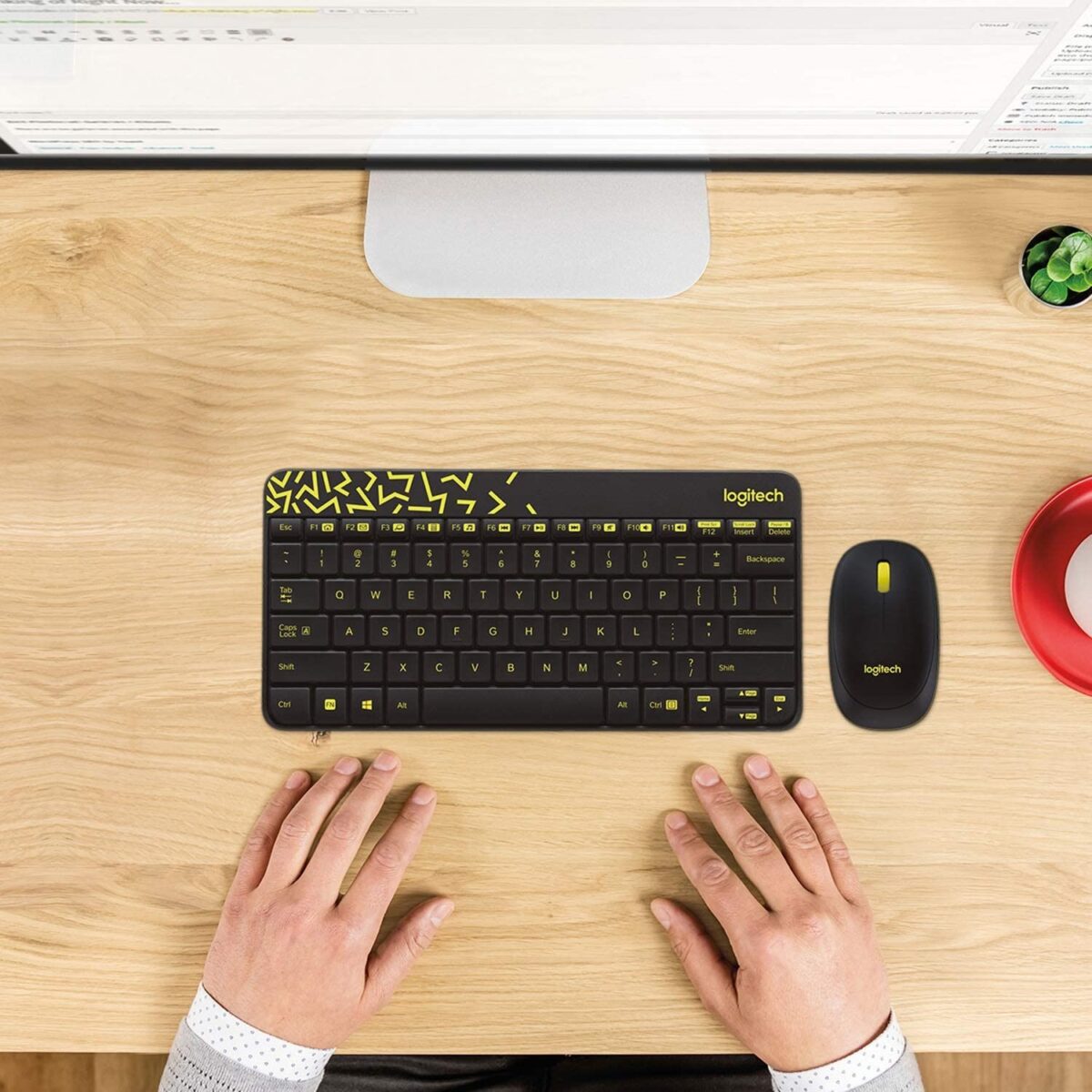 Logitech MK240 NANO Wireless Keyboard and Mouse Combo - Black/Yellow - Image 2