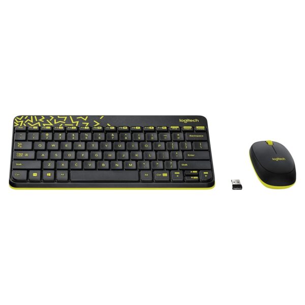 Logitech MK240 NANO Wireless Keyboard and Mouse Combo - Black/Yellow