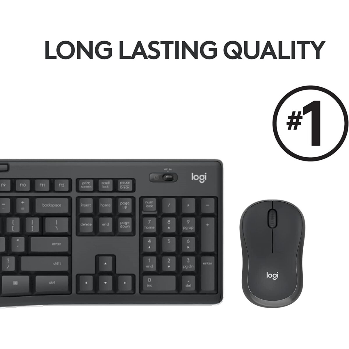 Logitech MK295 Silent Wireless Keyboard and Mouse Combo - Graphite - Image 6