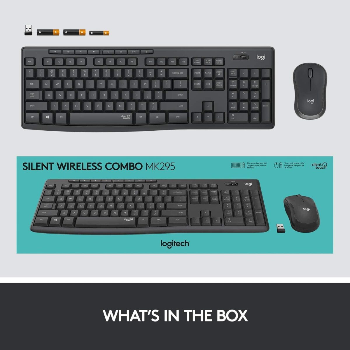 Logitech MK295 Silent Wireless Keyboard and Mouse Combo - Graphite - Image 8