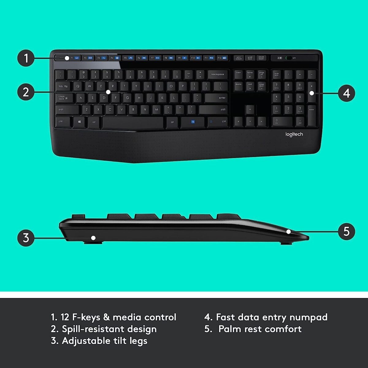 Logitech MK345 Comfort Wireless Keyboard and Mouse Combo - Image 6